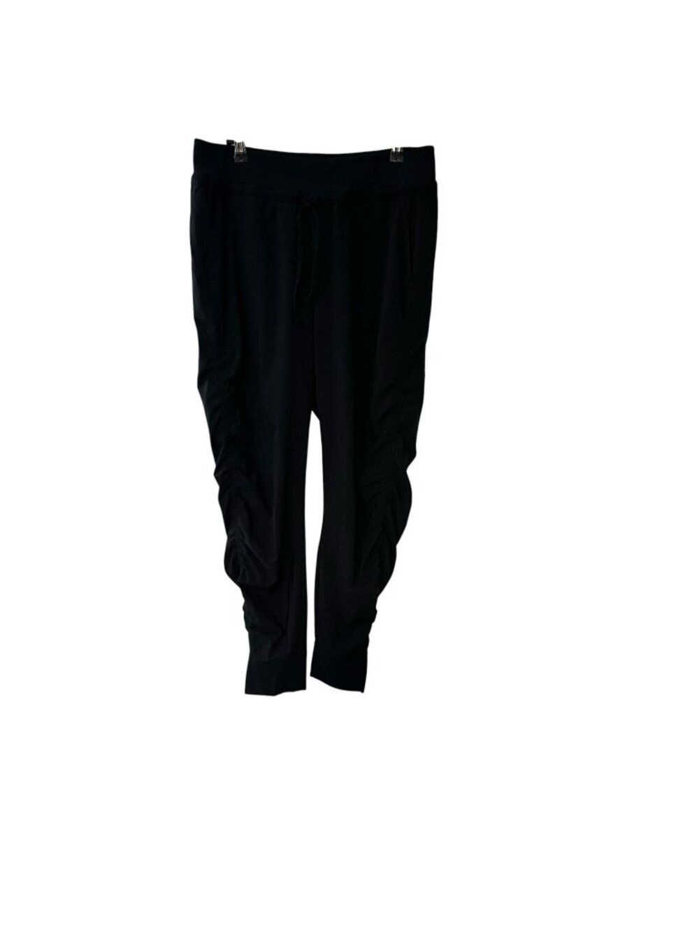 Athleta Attitude Pant Women’s Size 8 Black Jogger Pants Ruched Sides Athleisure